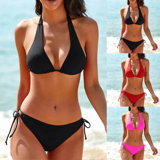 Damen Bikini Set – Triangel-Haltertop – Verstellbare Bindungen – Schnelltrocknend