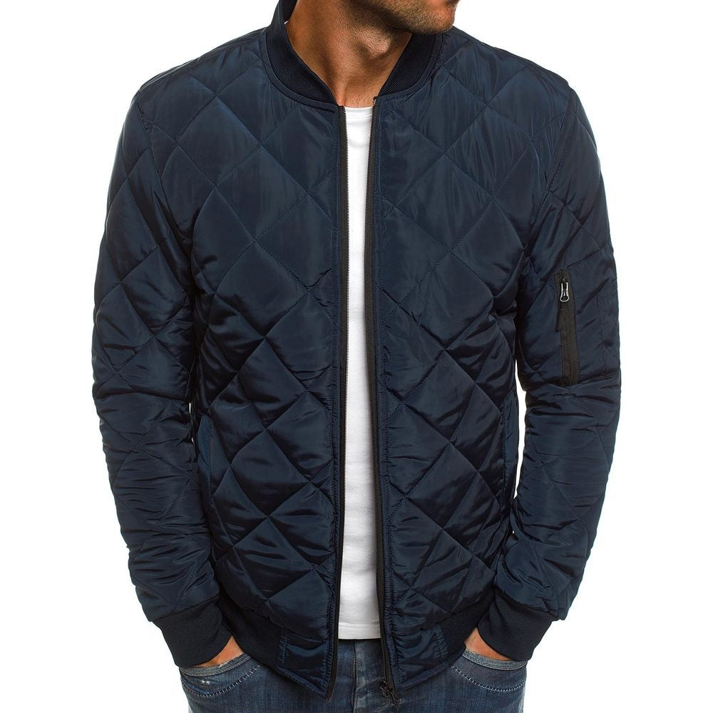 Herren Steppjacke – Regular Fit – Diamantsteppung – Rippbündchen – Ärmeltasche