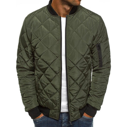 Herren Steppjacke – Regular Fit – Diamantsteppung – Rippbündchen – Ärmeltasche