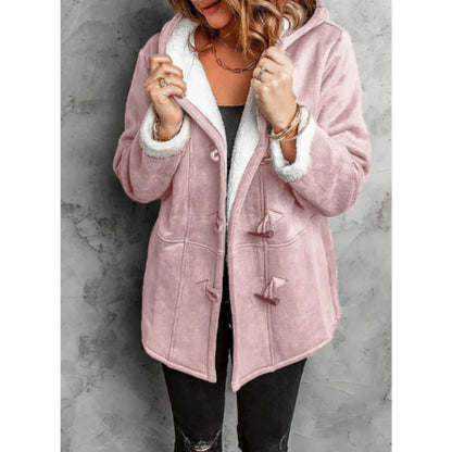 Damen Kapuzenjacke – Relaxed Fit – Fleecefutter – Knebelverschluss – Mid Length