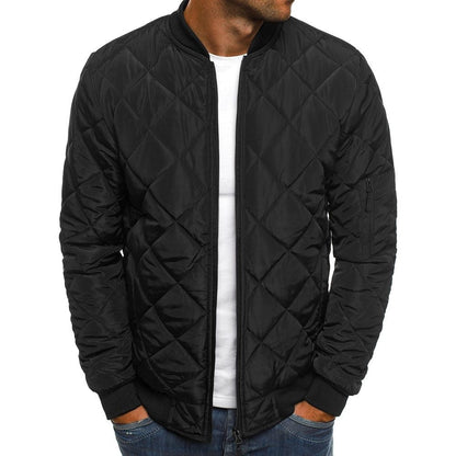 Herren Steppjacke – Regular Fit – Diamantsteppung – Rippbündchen – Ärmeltasche