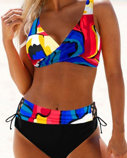 Damen Bikini Set – Figurbetont – Twist Front Top – Verstellbare Seitenschnüre