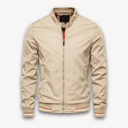 Herren Bomberjacke – Leichtes Material – Relaxed Fit – Reißverschluss – Ribb-Bündchen