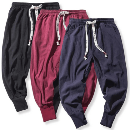 Herren Tapered-Hose – Lockerer Schnitt – Atmungsaktiv – Elastischer Bund mit Bündchen