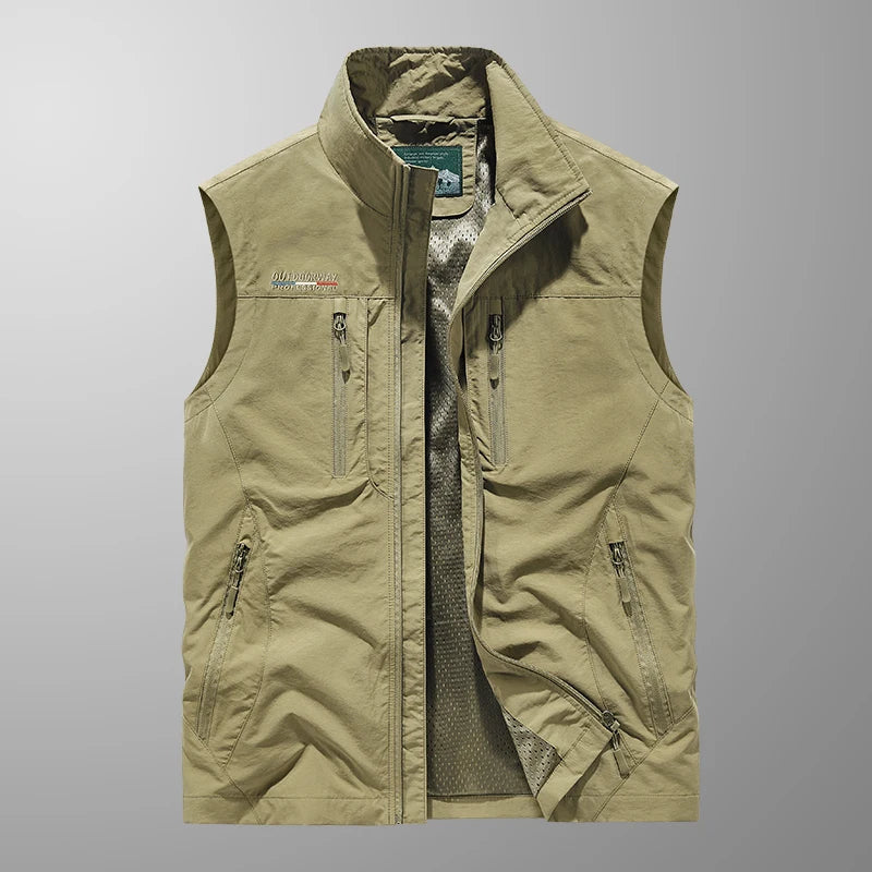 Herren Utility Weste – Atmungsaktives Mischgewebe – Strukturierte Passform – Mehrere Taschen