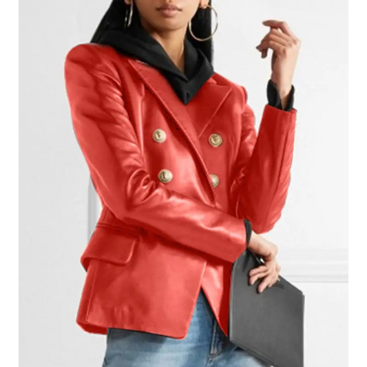 Damen Blazer – Taillierter Schnitt – Doppelreihig – Strukturierte Form – Luxusstoff
