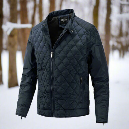 Herren Steppjacke – Schlanke Passform – Leicht Isolierend – Hoher Kragen – Reißverschlusstaschen
