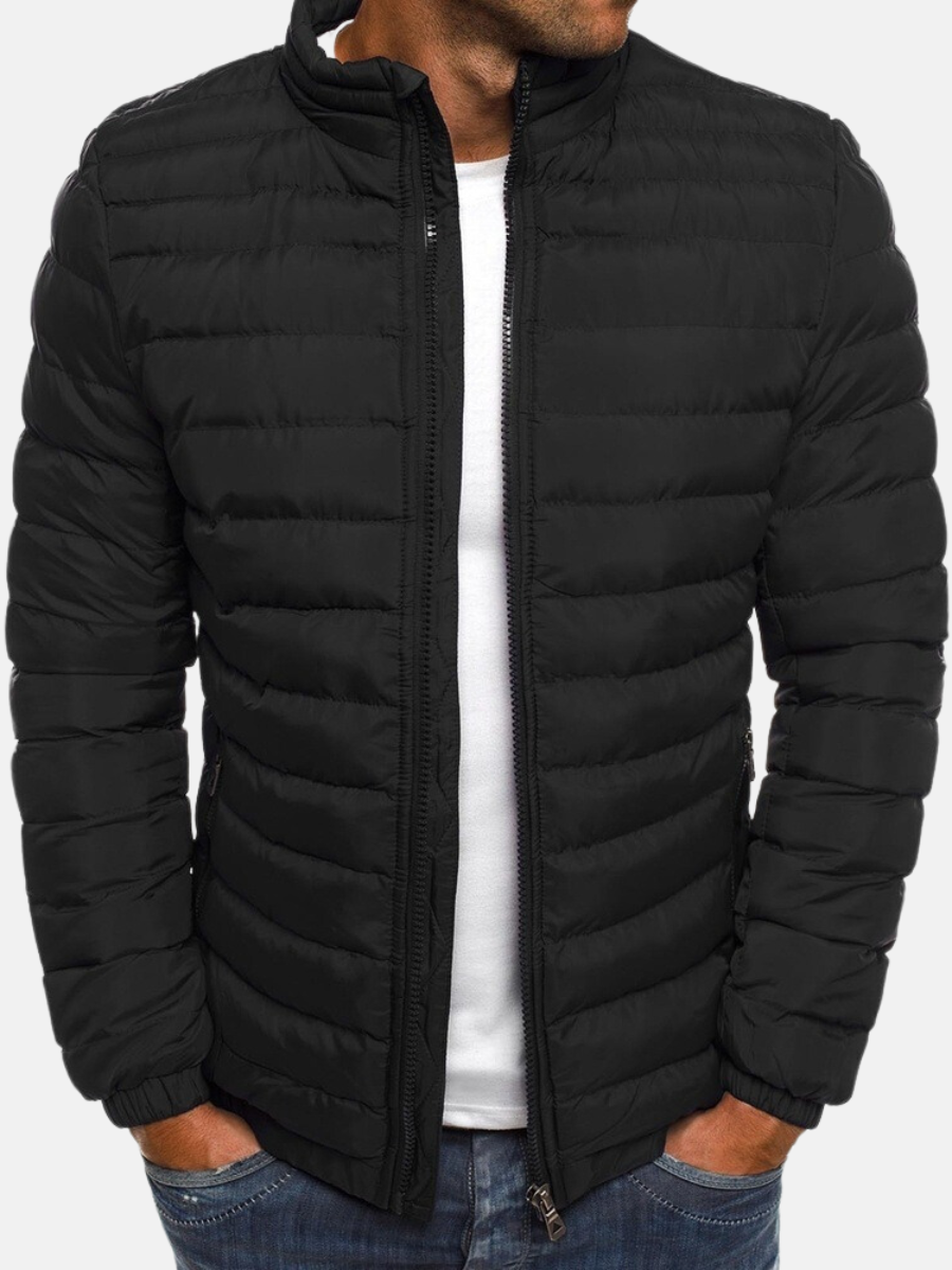 Herren Steppjacke – Slim Fit – Leicht Gepolstert – Hoher Kragen – Casual Look