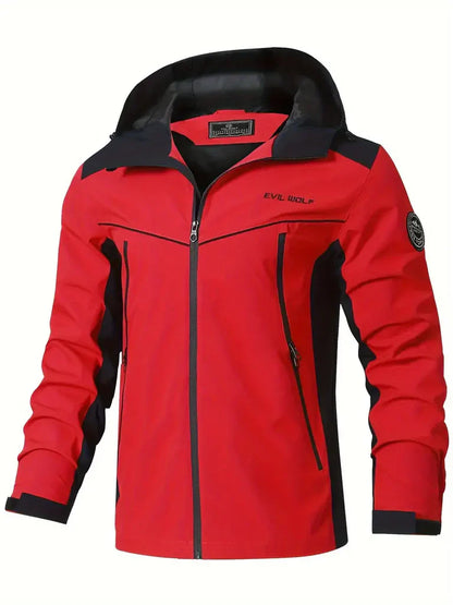 Herren Outdoor Jacke – Wasserdicht – Reflektierend – Kapuze – Zipper Taschen