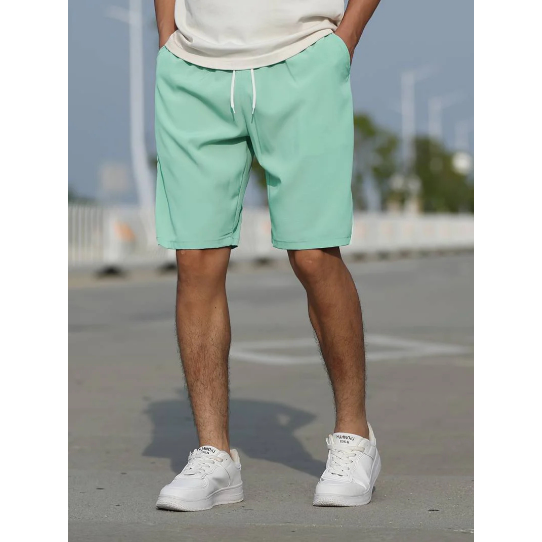 Herren Shorts – Relaxed Fit – Atmungsaktiver Stoff – Kordelzug – Seitentaschen
