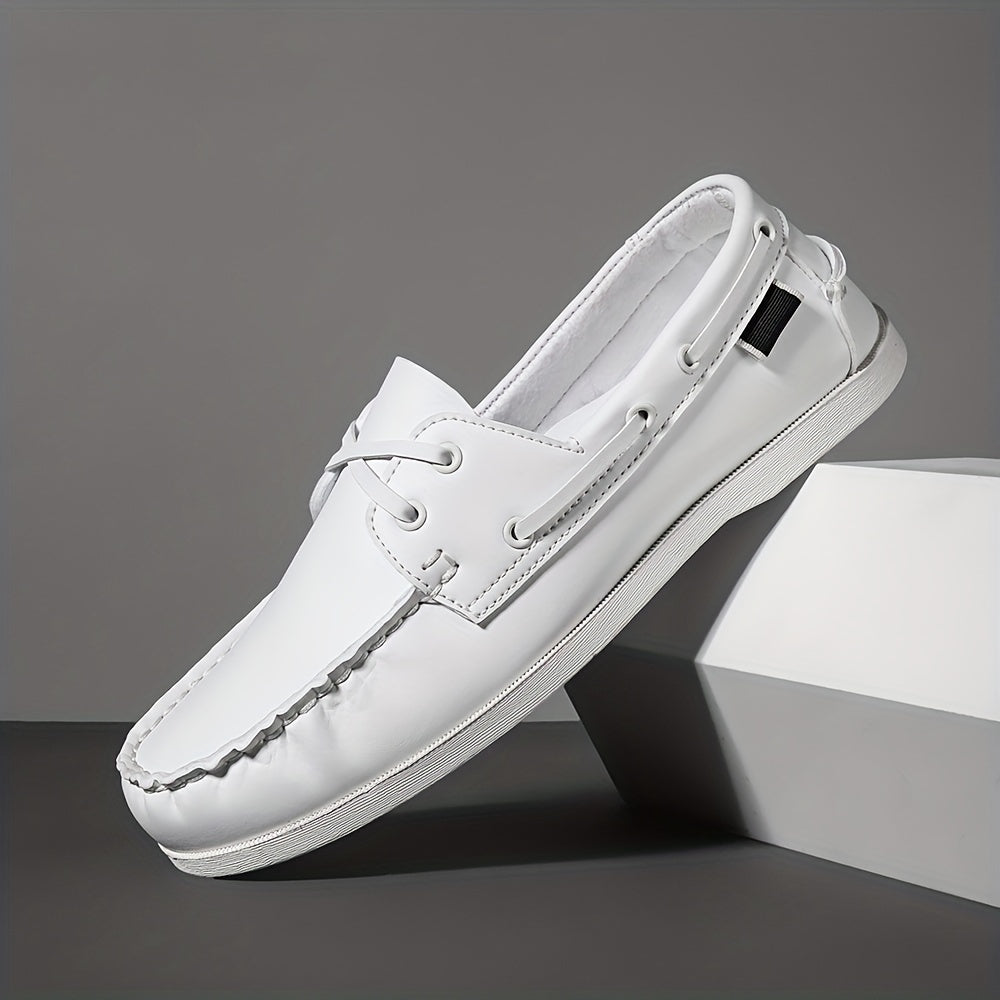 Herren Bootsschuhe – Leder – Moc-Nähte – Rutschfeste Gummisohle – Seitenschnürung