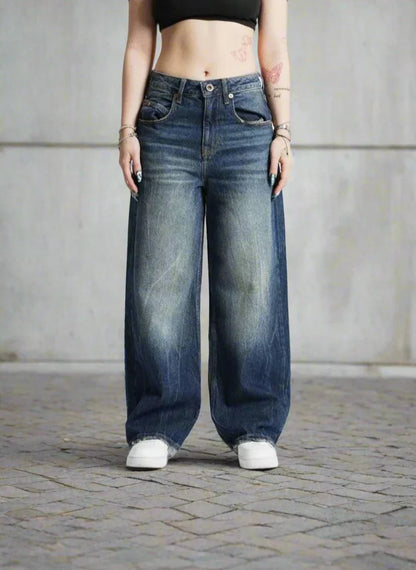 Herren Jeans – Baggy Fit – Atmungsaktive Naturfasern – Weites Bein – Voll­lang