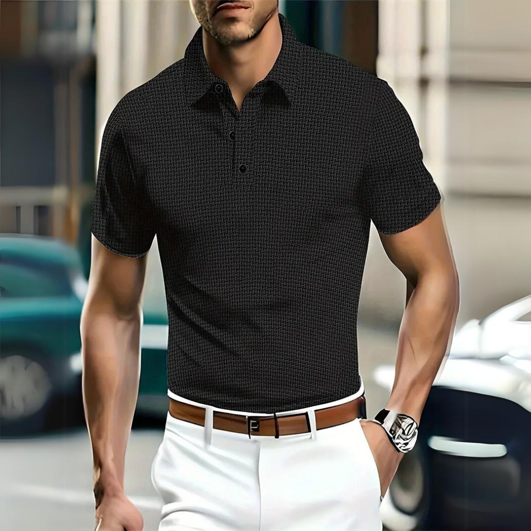 Herren Poloshirt – Slim Fit – Soft Knit – Strukturkragen – Kurzarm Freizeitmode