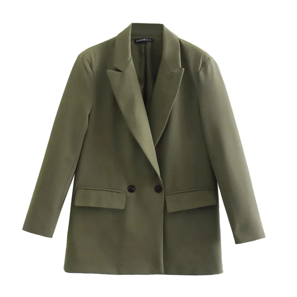 Damen Blazer – Taillierter Schnitt – Doppelreiher – Strukturierte Silhouette – Elegant