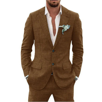 Herren Blazer – Slim Fit – Atmungsaktives Material – Zwei-Knopf – Business Look