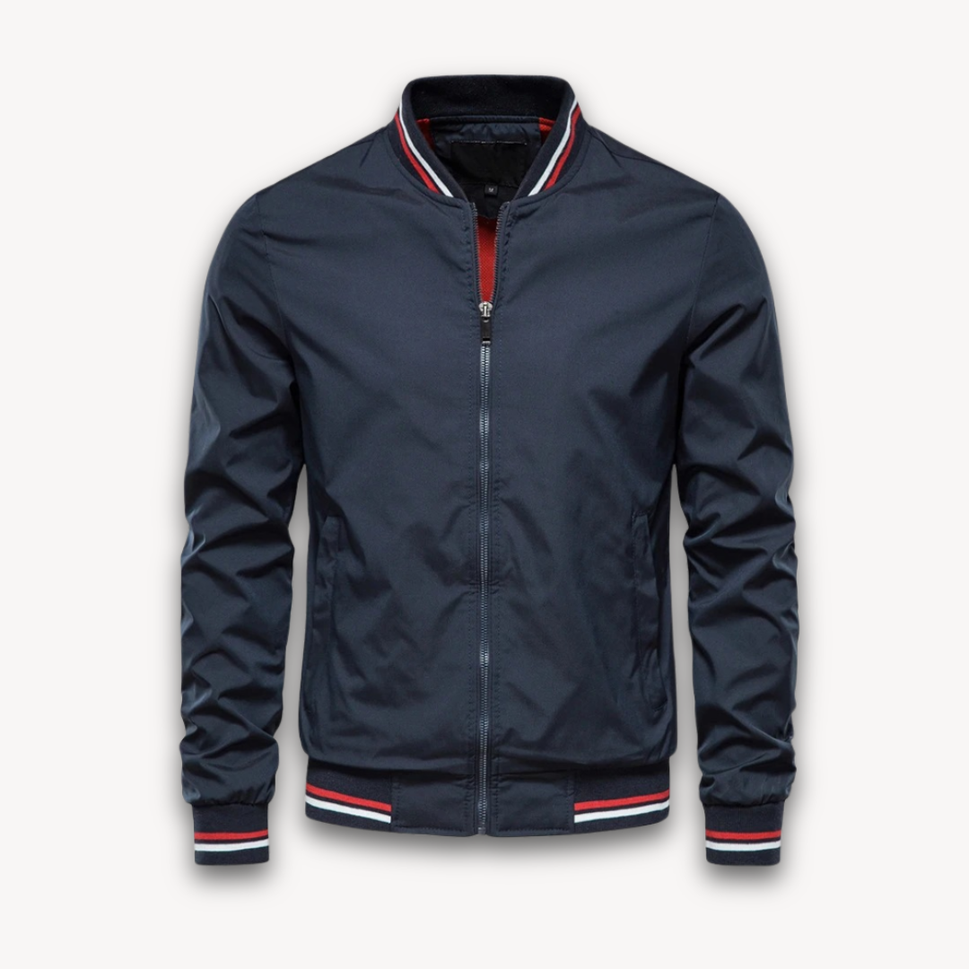 Herren Bomberjacke – Leichtes Material – Relaxed Fit – Reißverschluss – Ribb-Bündchen