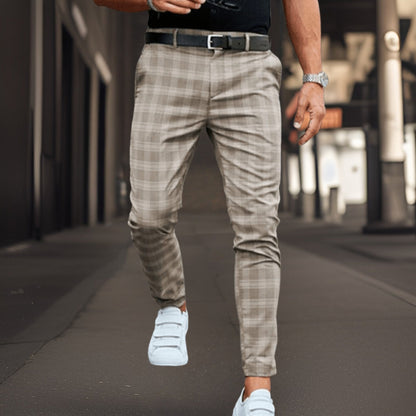 Herren Hose – Slim Fit – Retro Karomuster – Eleganter Schnitt – Atmungsaktives Gewebe