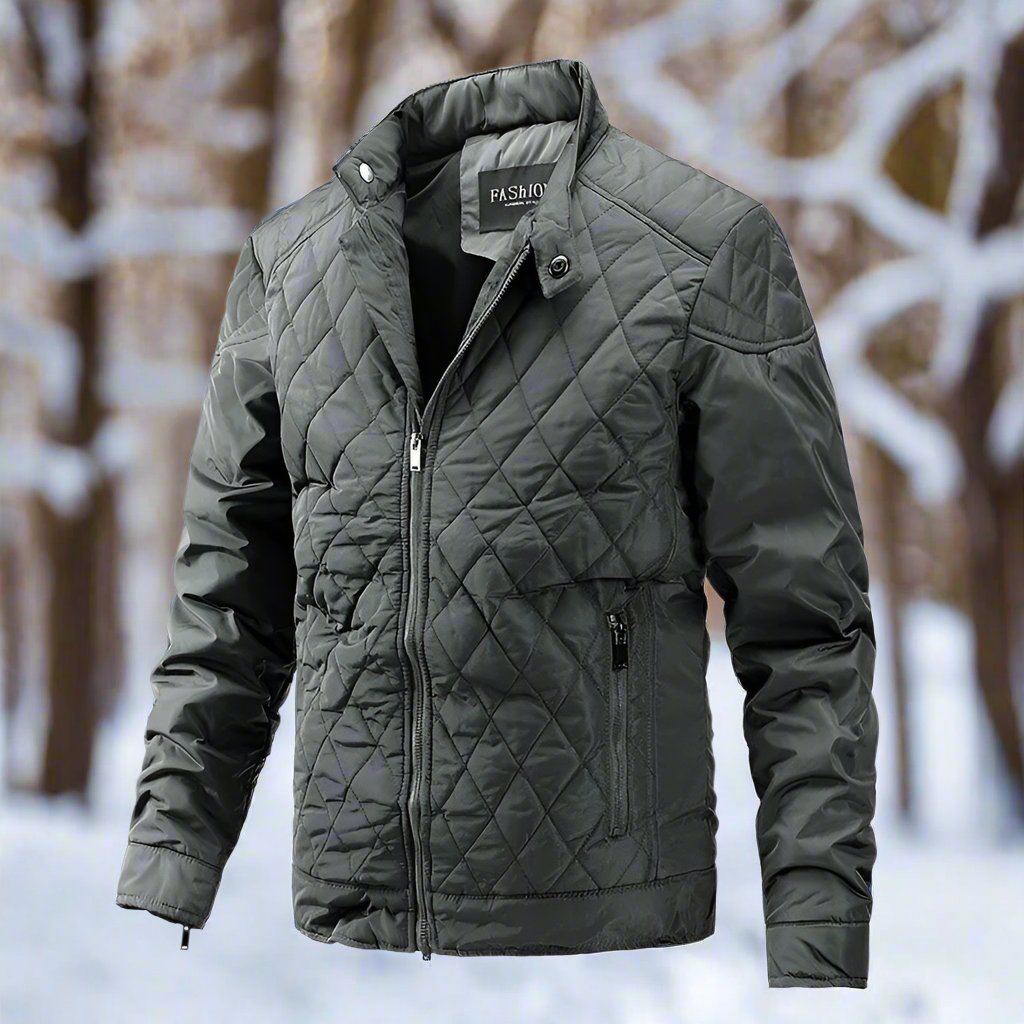 Herren Steppjacke – Schlanke Passform – Leicht Isolierend – Hoher Kragen – Reißverschlusstaschen