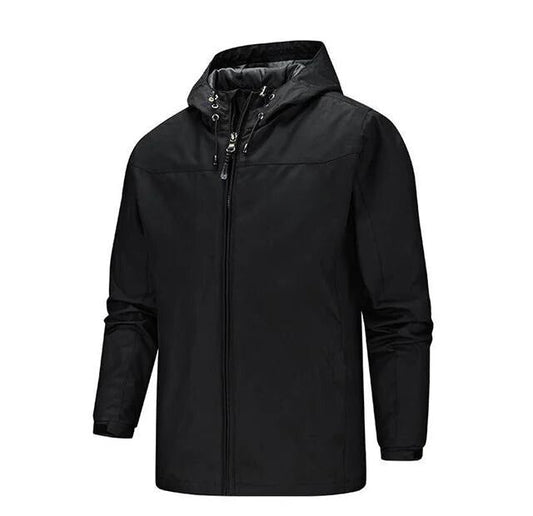 Herren Regenjacke – Wasserabweisend – Regular Fit – Kapuze – Verstellbare Ärmel