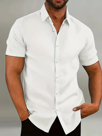 Herren Freizeithemd – Tailored Fit – Kurzarm – Atmungsaktive Naturfasern