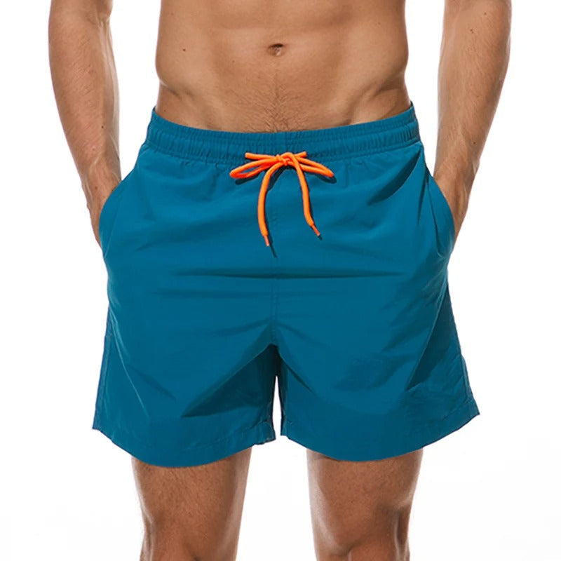 Herren Badeshorts – Relaxed Fit – Schnell Trocknend – Elastikbund mit Kordelzug – Mittellang