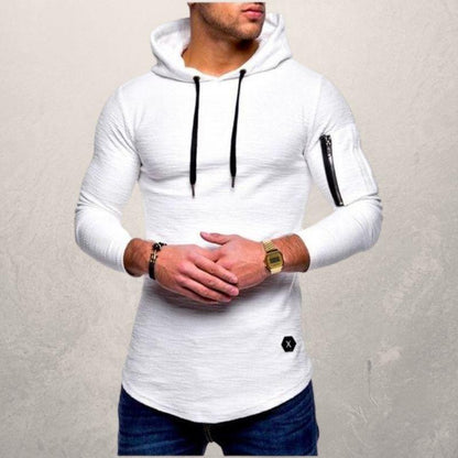 Herren Hoodie – Slim Fit – Weiches Strickgewebe – Reißverschlusstasche – Kapuze Verstellbar