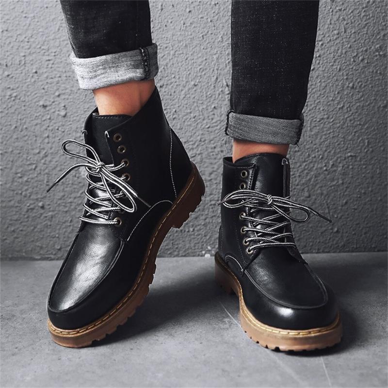 Herren Stiefeletten – Robuste Passform – Schnürdesign – Profilsohle – Gepolsterter Schaft