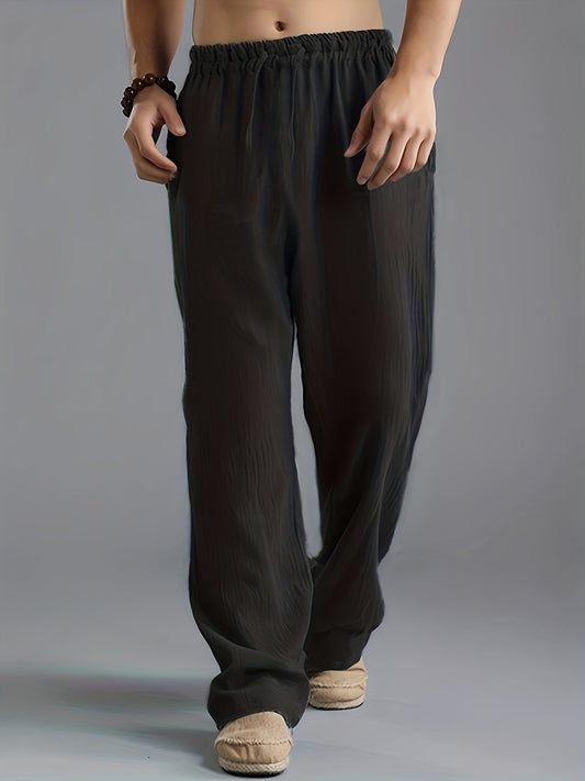 Herren Freizeithose – Relaxed Fit – Elastischer Bund – Atmungsaktive Naturfasern