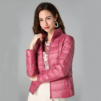 Damen Jacke – Slim Fit – Leicht – Wasserabweisend – Gesteppt – Hoher Kragen