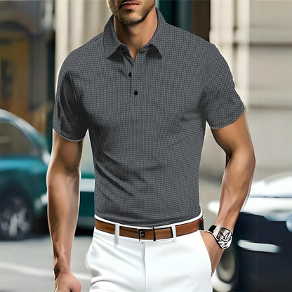 Herren Poloshirt – Slim Fit – Soft Knit – Strukturkragen – Kurzarm Freizeitmode