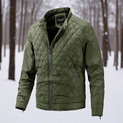 Herren Steppjacke – Schlanke Passform – Leicht Isolierend – Hoher Kragen – Reißverschlusstaschen