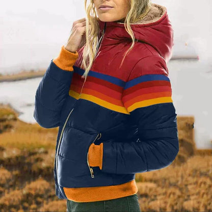 Damen Steppjacke – Reguläre Passform – Kapuze – Reißverschlusstaschen – Sportlicher Look
