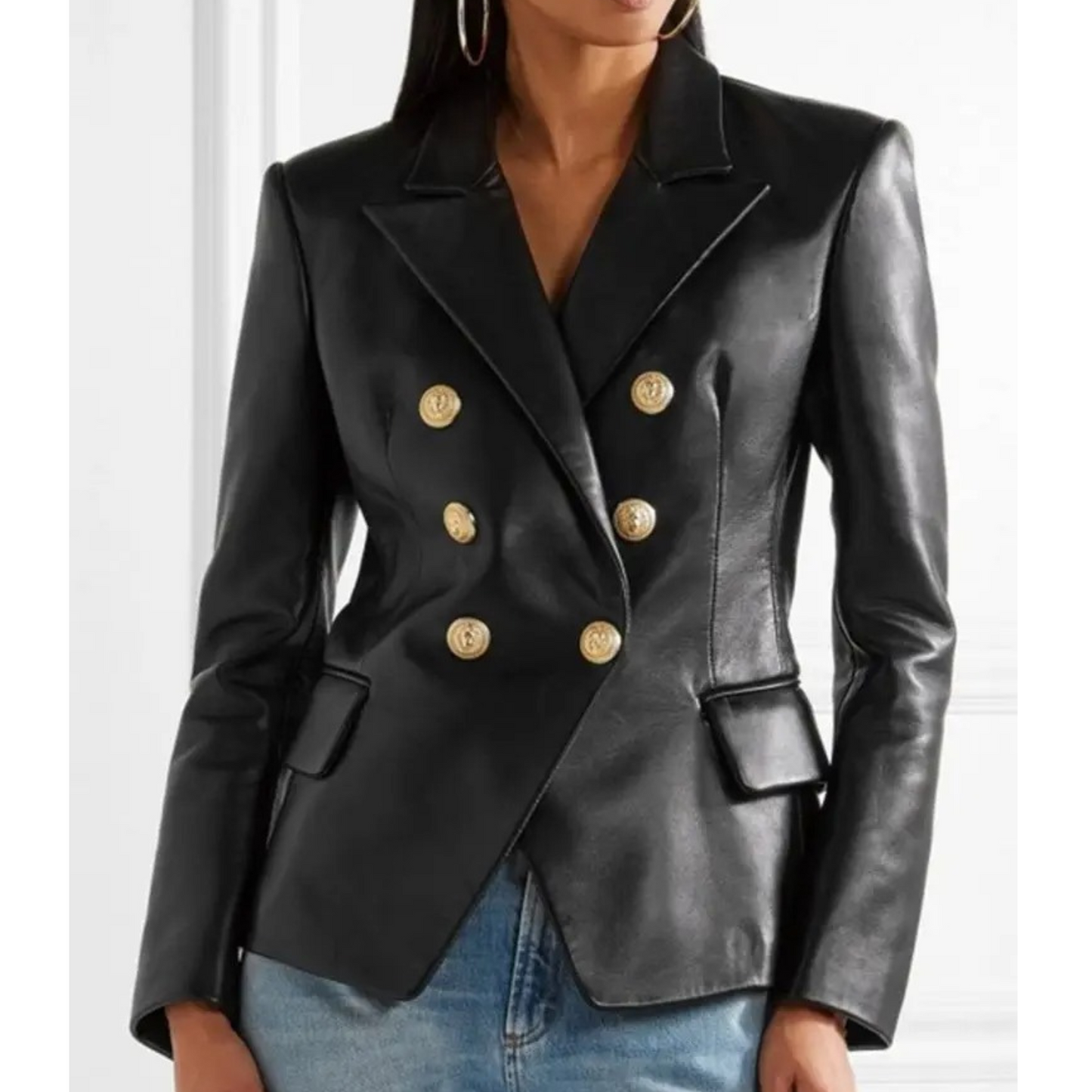 Damen Blazer – Taillierter Schnitt – Doppelreihig – Strukturierte Form – Luxusstoff
