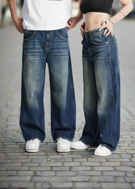 Herren Jeans – Baggy Fit – Atmungsaktive Naturfasern – Weites Bein – Voll­lang
