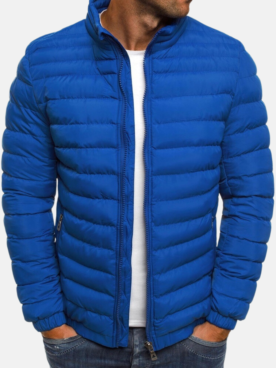 Herren Steppjacke – Slim Fit – Leicht Gepolstert – Hoher Kragen – Casual Look