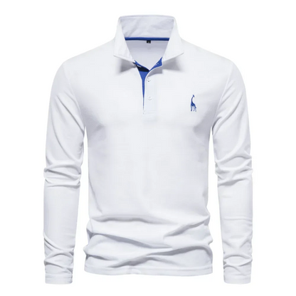 Herren Poloshirt – Slim Fit – Langarm – Atmungsaktives Mischgewebe – Smart Casual