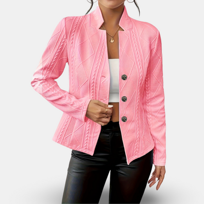 Damen Blazer – Taillierter Schnitt – Strukturierte Silhouette – Weiches Strickdesign