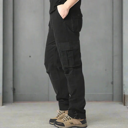 Herren Cargo-Hose – Relaxed Fit – Naturfasern – Utility-Taschen – Voll-Länge