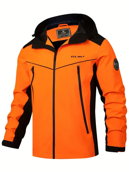 Herren Outdoor Jacke – Wasserdicht – Reflektierend – Kapuze – Zipper Taschen