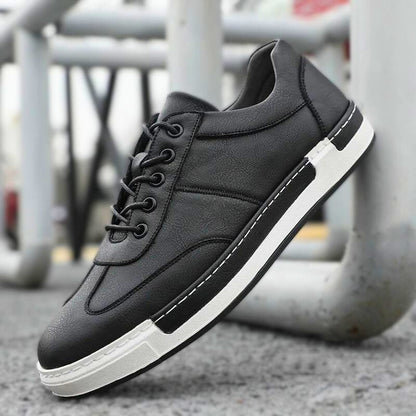 Herren Sneaker – Low Top – Lederoptik – Schnürung – Robuste Gummisohle