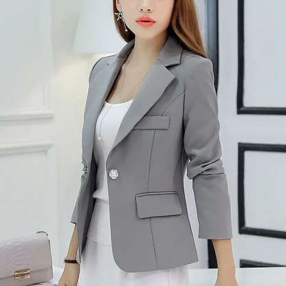 Damen Blazer – Taillierter Schnitt – Strukturierte Silhouette – Ein-Knopf-Design