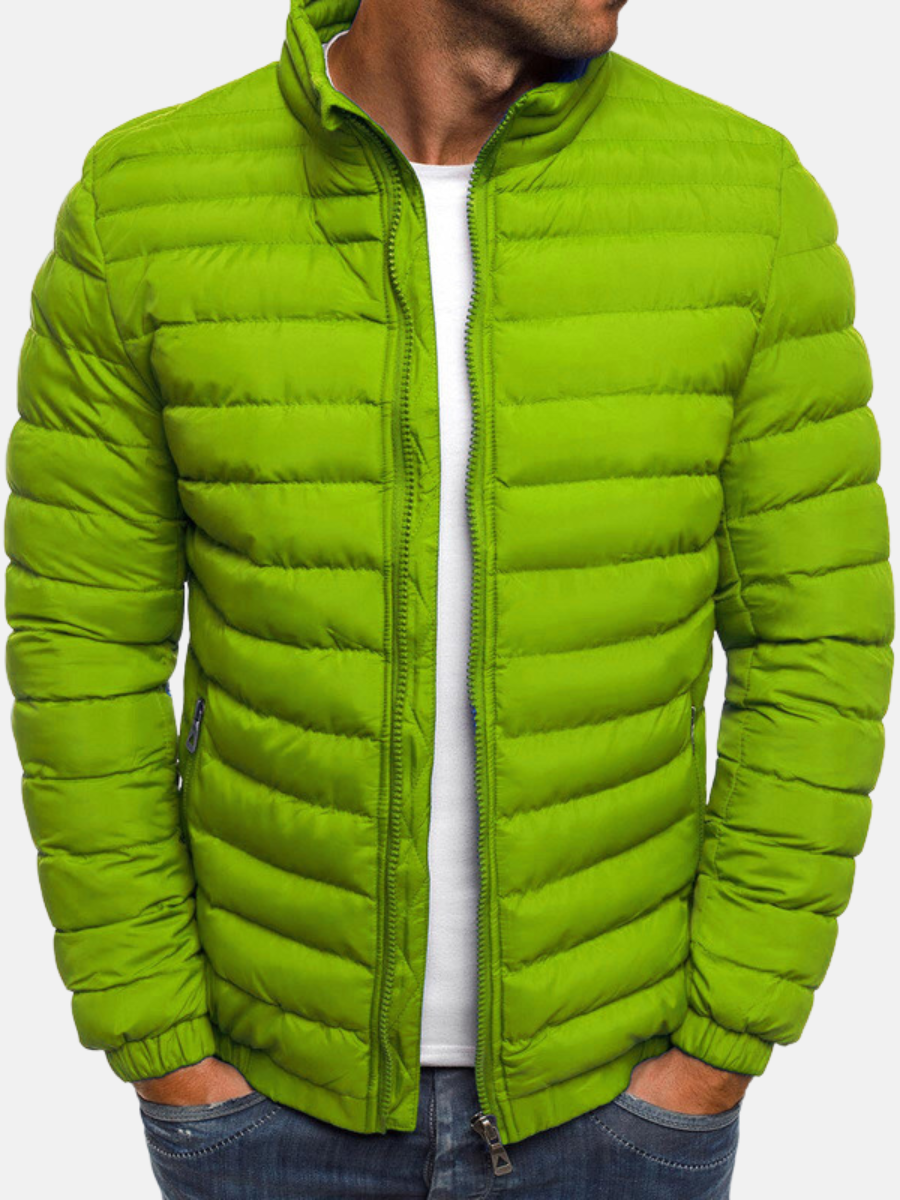 Herren Steppjacke – Slim Fit – Leicht Gepolstert – Hoher Kragen – Casual Look