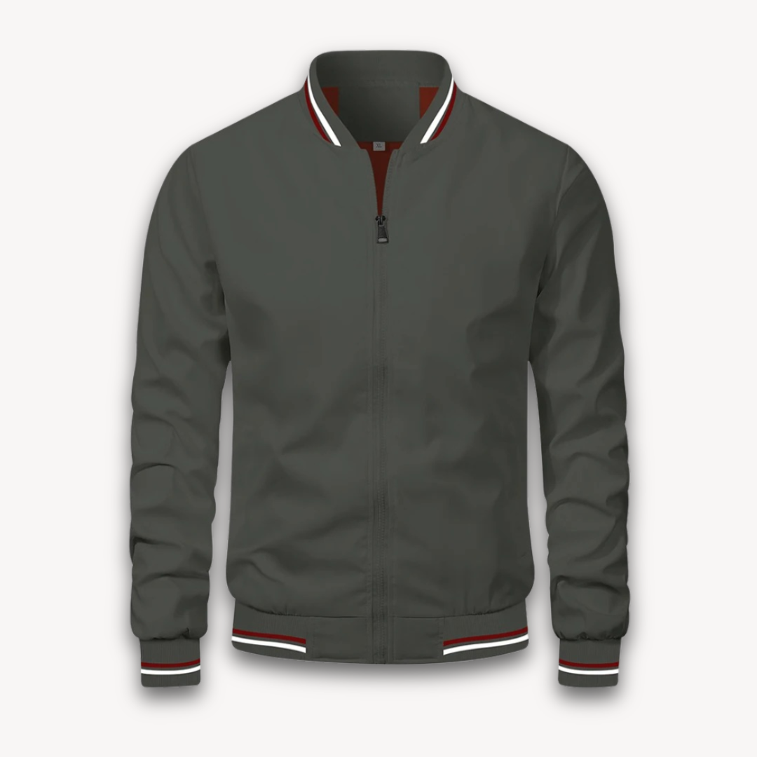 Herren Bomberjacke – Leichtes Material – Relaxed Fit – Reißverschluss – Ribb-Bündchen