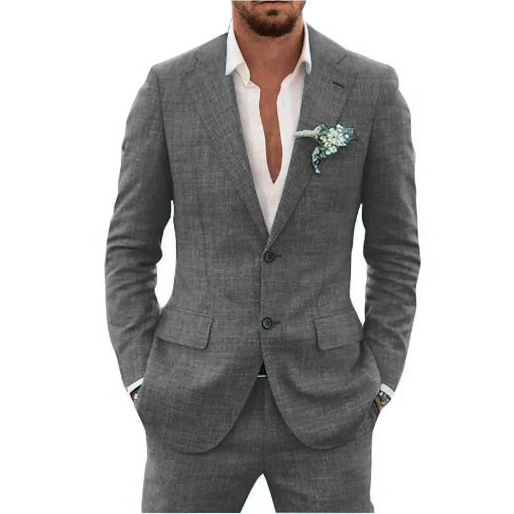 Herren Blazer – Slim Fit – Atmungsaktives Material – Zwei-Knopf – Business Look