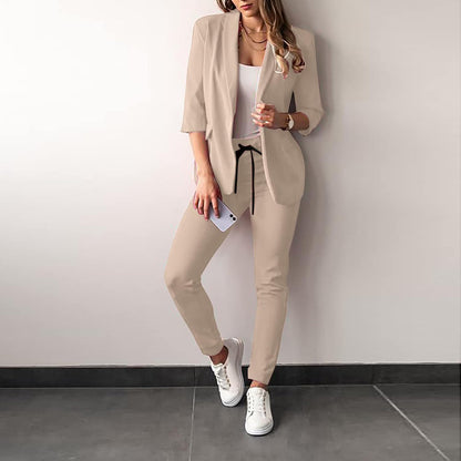 Damen Anzug Set – Taillierter Blazer – Slim Fit Hose – Atmungsaktiver Luxusstoff