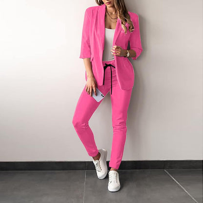 Damen Anzug Set – Taillierter Blazer – Slim Fit Hose – Atmungsaktiver Luxusstoff