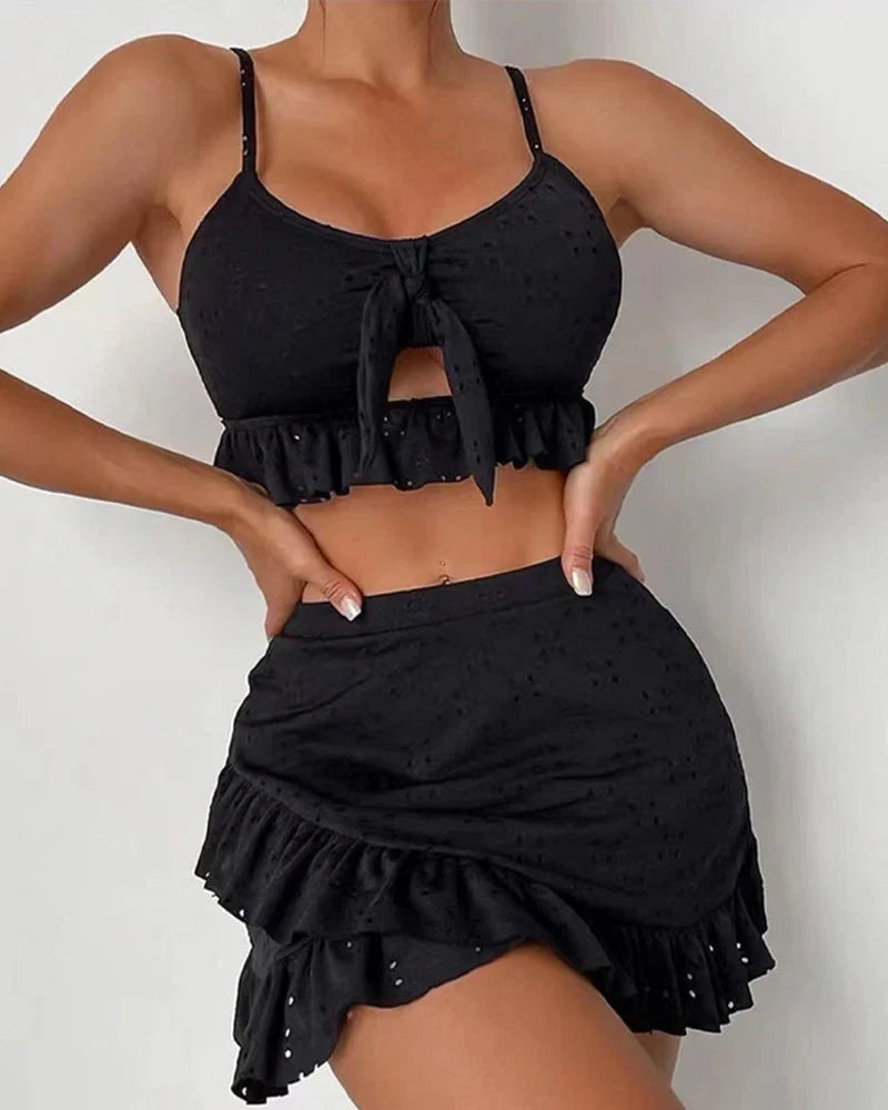 Damen Bikini Set – Atmungsaktives Design – Augeletmuster – Lockere Passform