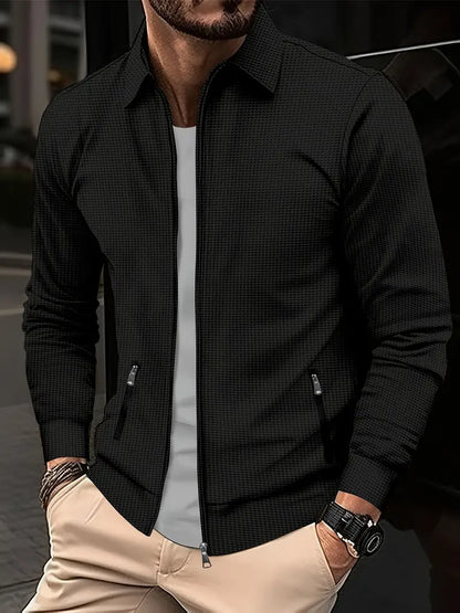 Herren Übergangsjacke – Slim Fit – Atmungsaktives Gewebe – Zipper – Casual Look