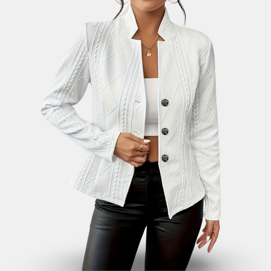 Damen Blazer – Taillierter Schnitt – Strukturierte Silhouette – Weiches Strickdesign