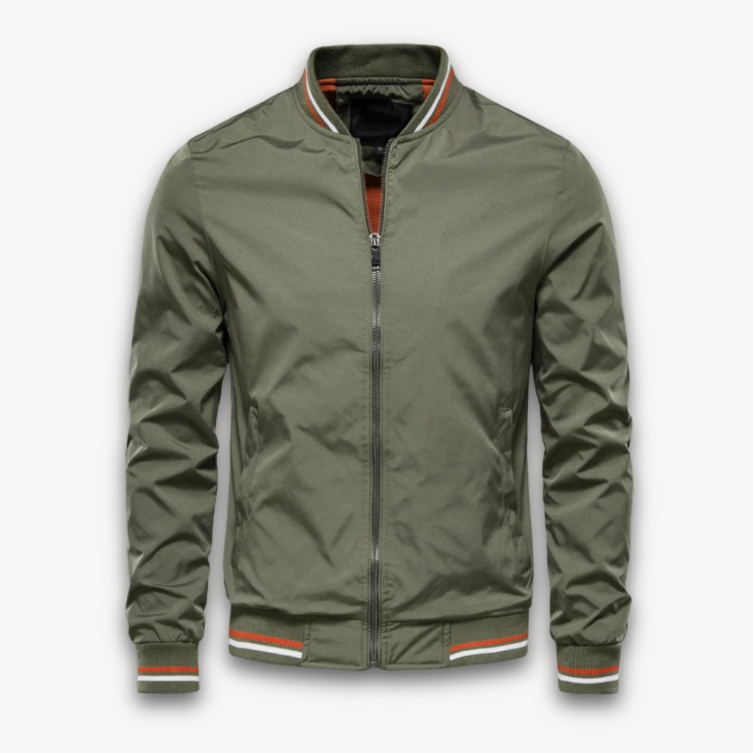 Herren Bomberjacke – Leichtes Material – Relaxed Fit – Reißverschluss – Ribb-Bündchen